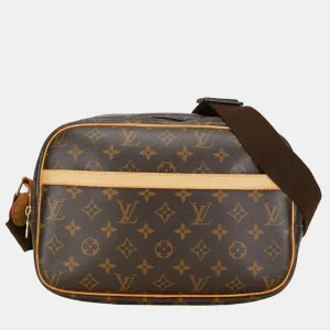 Brown Monogram Canvas Reporter PM Shoulder Bag