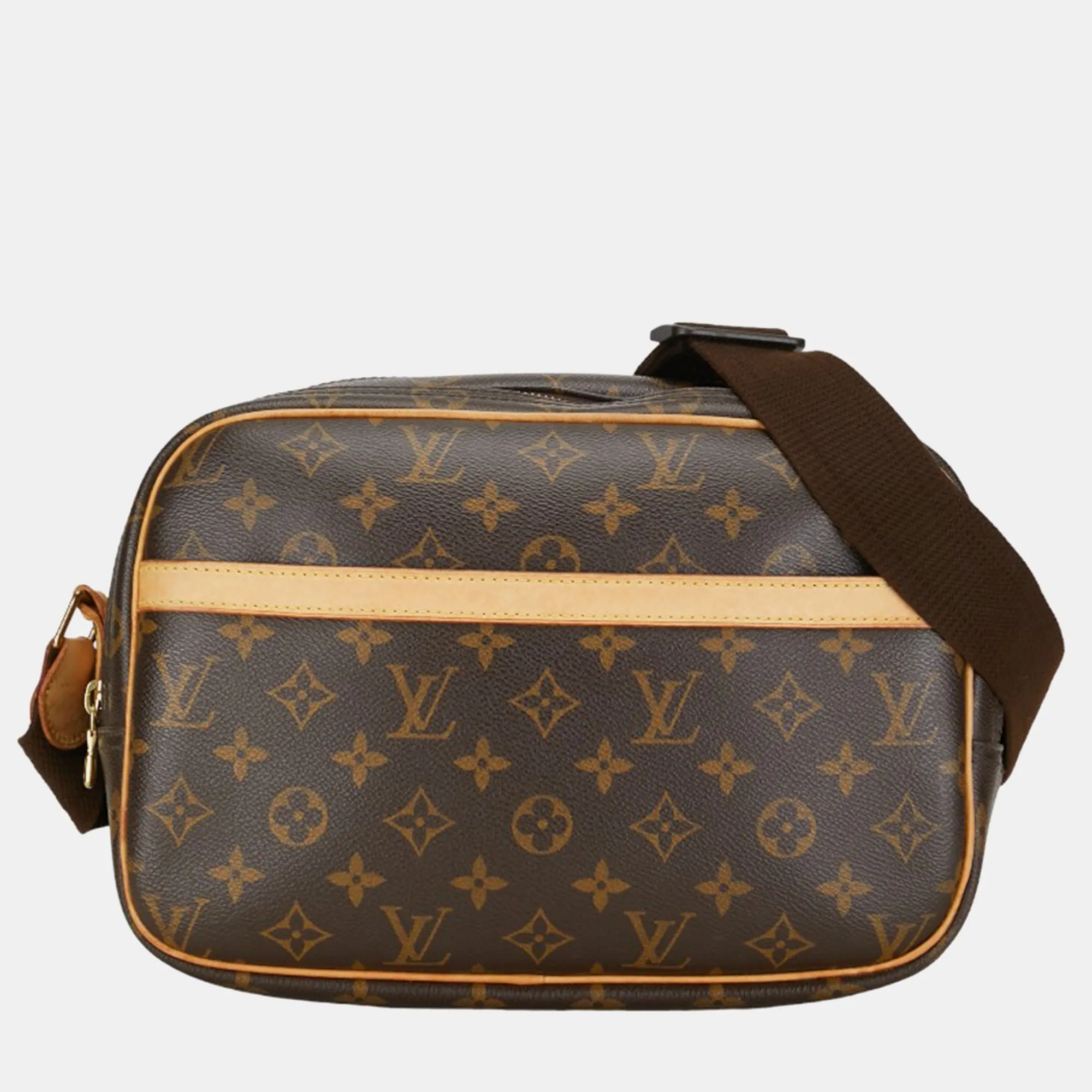 Brown Monogram Canvas Reporter PM Shoulder Bag