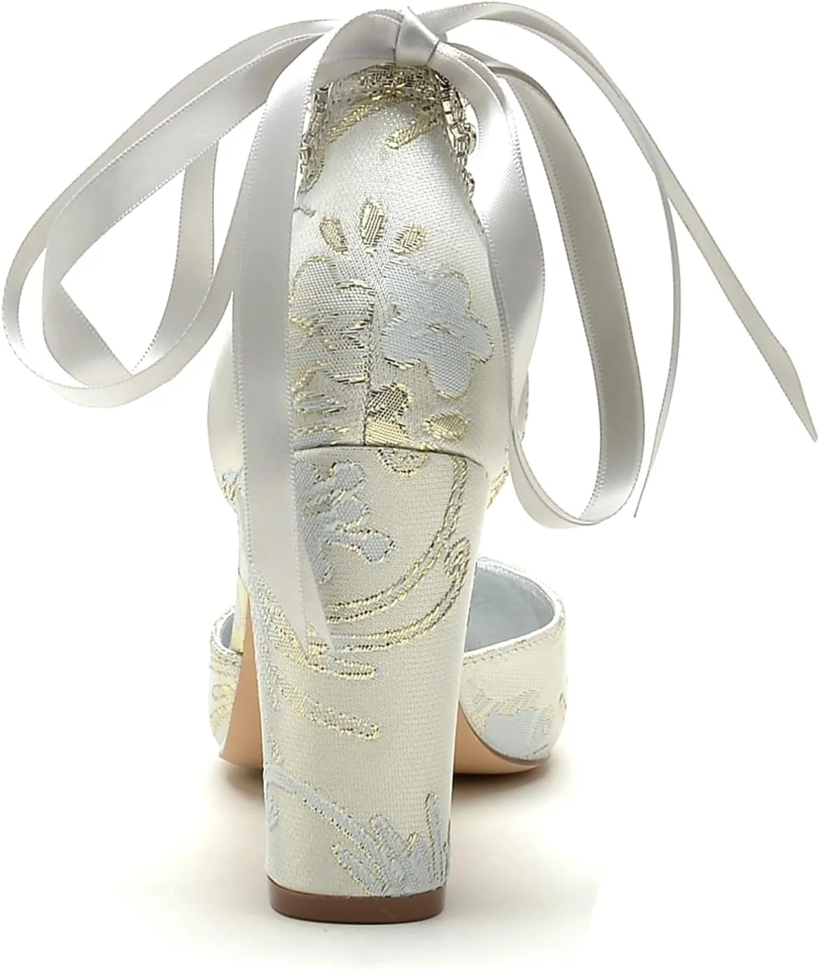 Buckle Pearl Bridal Silk Wedding Shoes Women Satin Pointed Toe Pumps High Heel Prom Shoes