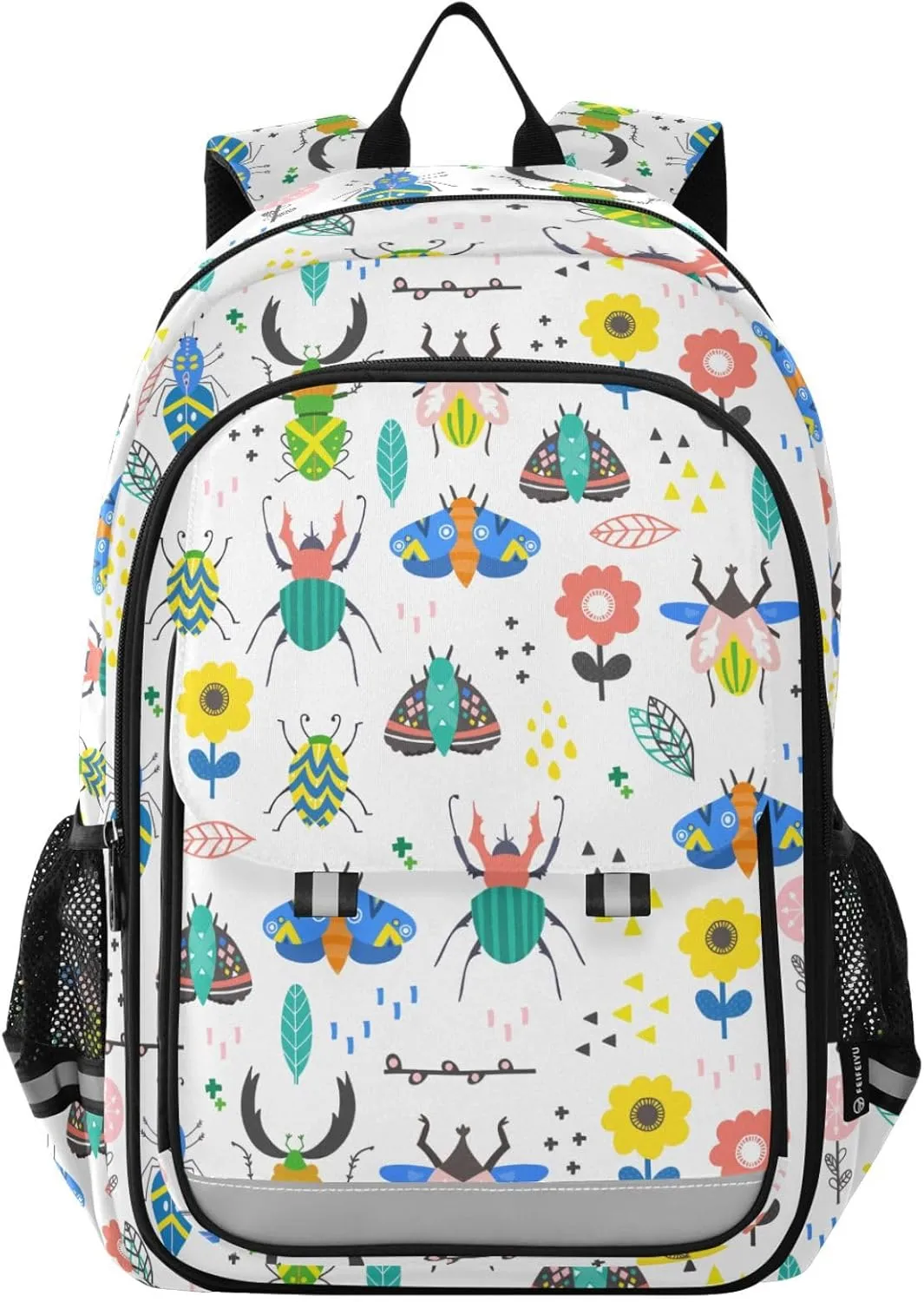 Caikeny Kids Backpack Beetle Flowers Yellow School Backpacks Herb School Bags Shoulder BookBags Elemetary for Boys Girls Students