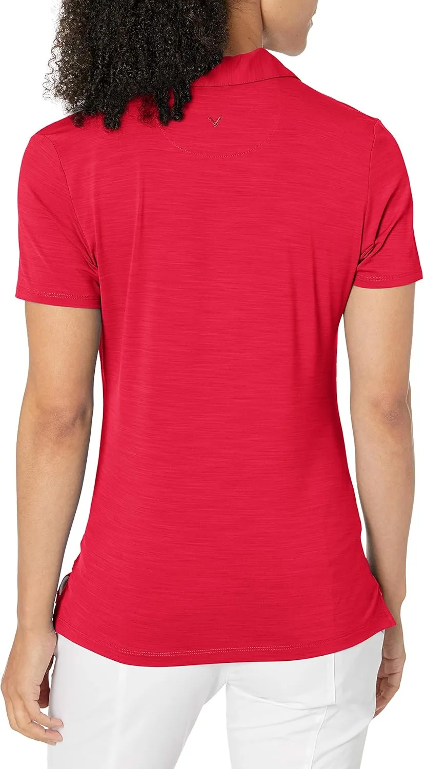 Callaway Women’s Opti-Dri Tonal Short Sleeve Polo Shirt, with Stretch Fabric and Sun Protection, Extended Sizing