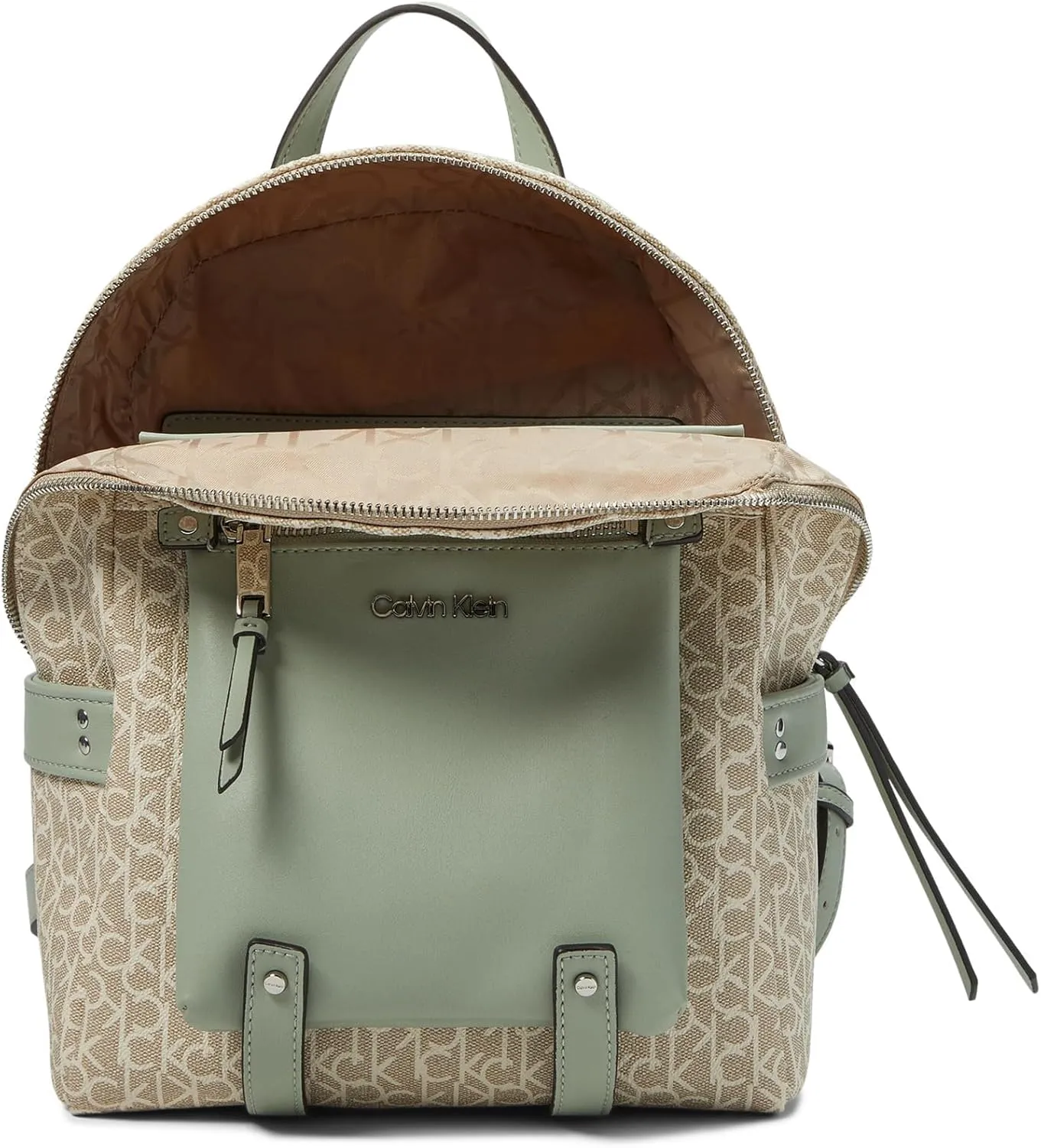 Calvin Klein Maya Signature Backpack Khaki/Vanilla/Desert Sage One Size