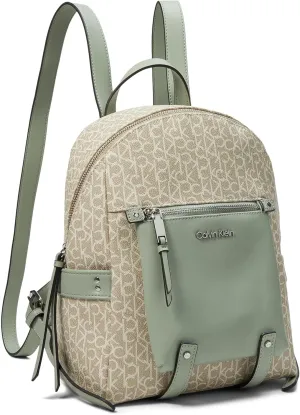 Calvin Klein Maya Signature Backpack Khaki/Vanilla/Desert Sage One Size