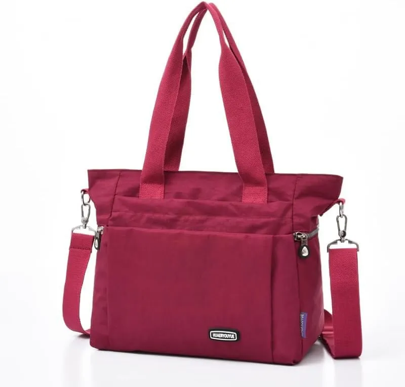 Canvas bucket bag, large capacity crossbody bag with artificial leather shoulder strap, shoulder handbag