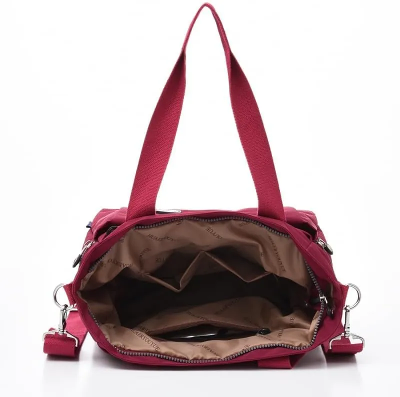 Canvas bucket bag, large capacity crossbody bag with artificial leather shoulder strap, shoulder handbag