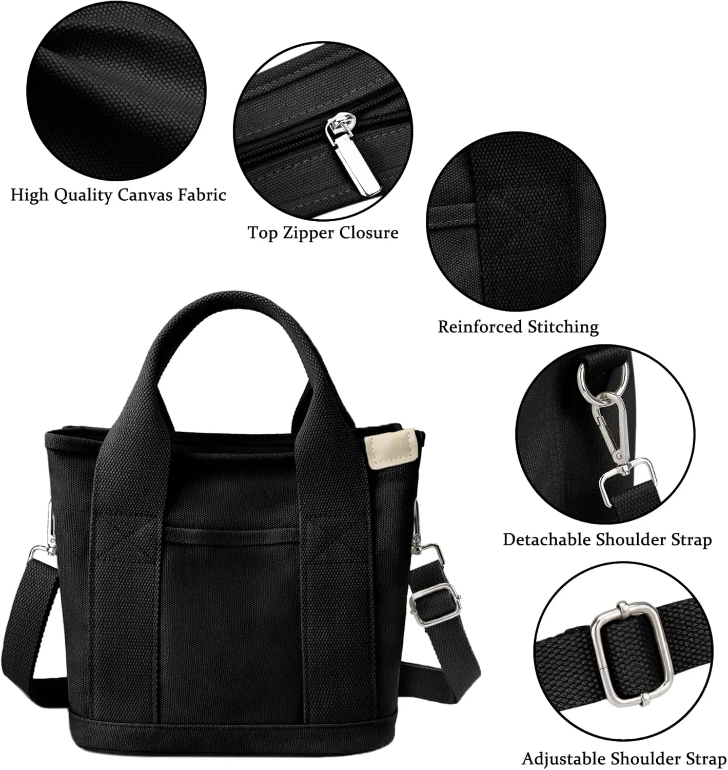 Canvas Tote Bag for Women Stylish Crossboy Handbag Casual Hobo Bag Top Handle Satchel with Multiple Pockets
