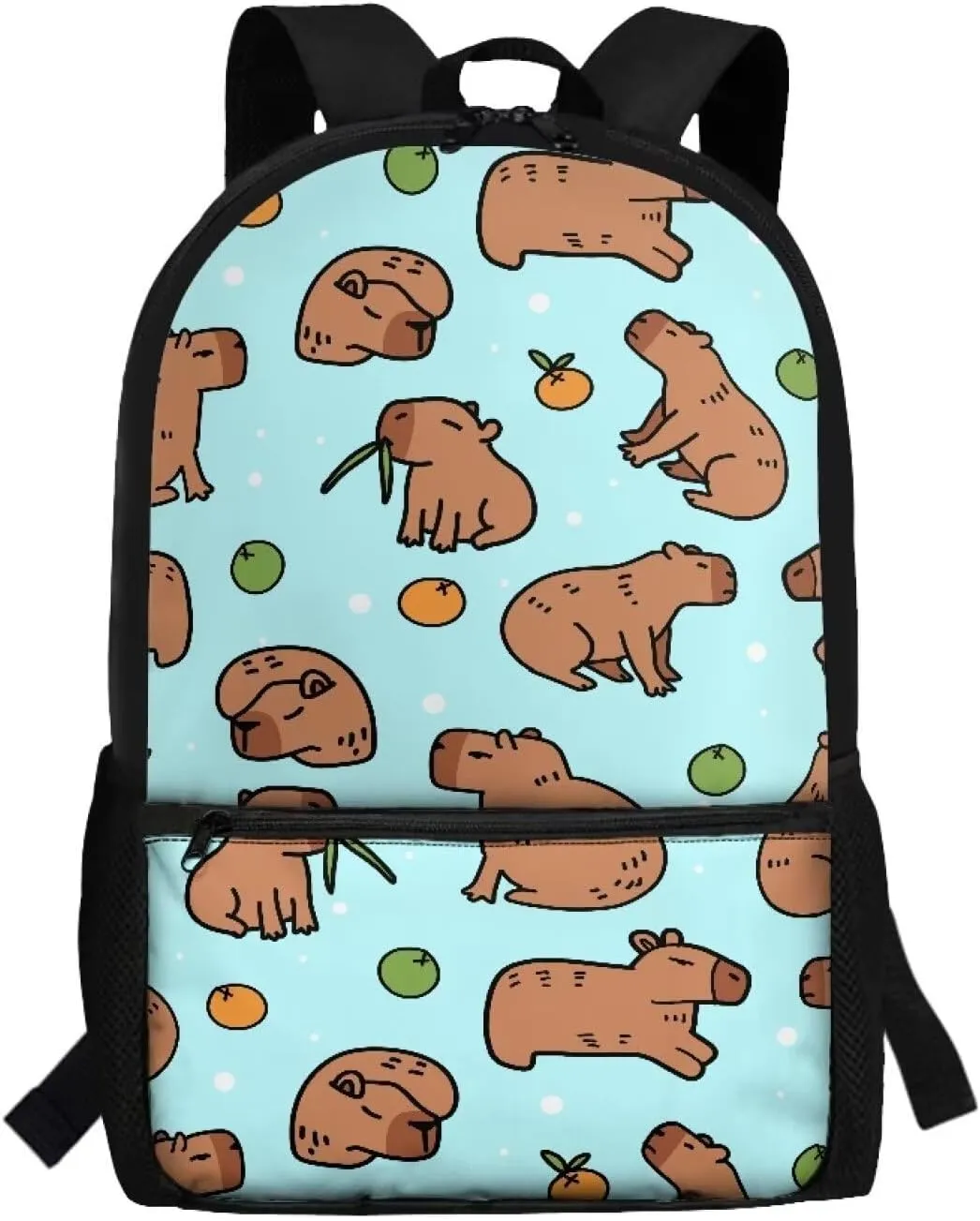 Capybara Backpack for School Girls 2nd Grade School Bags 9-10 Kids Cute Bookbag 17 Inch Animal Book Bags Large Travel Shoulder Bag Camping Backpacks Casual Daypack for Elementary School