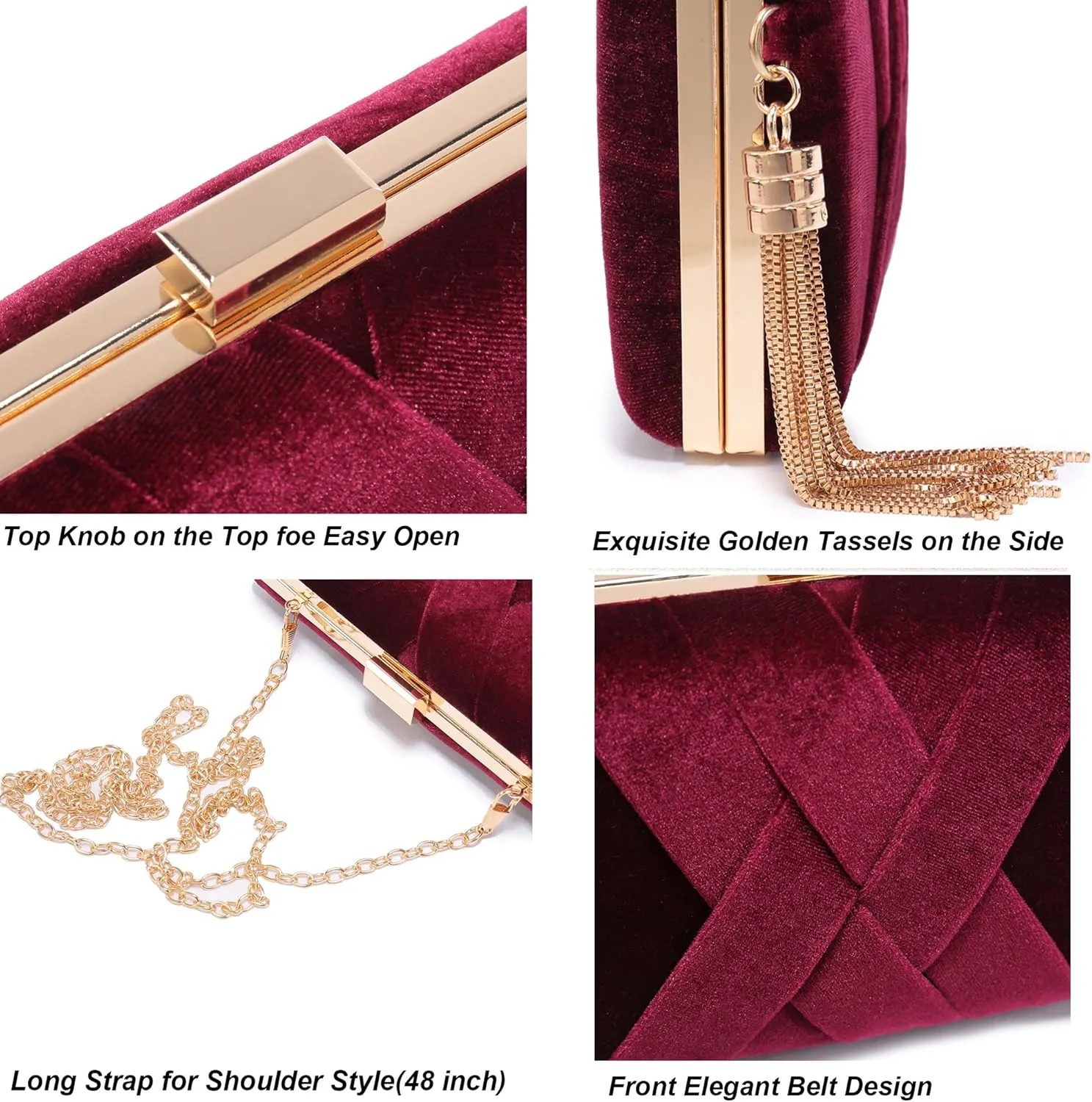 CARIEDO Women's Evening Handbag Clutch Bridal Purse for Wedding Prom Night Out Party