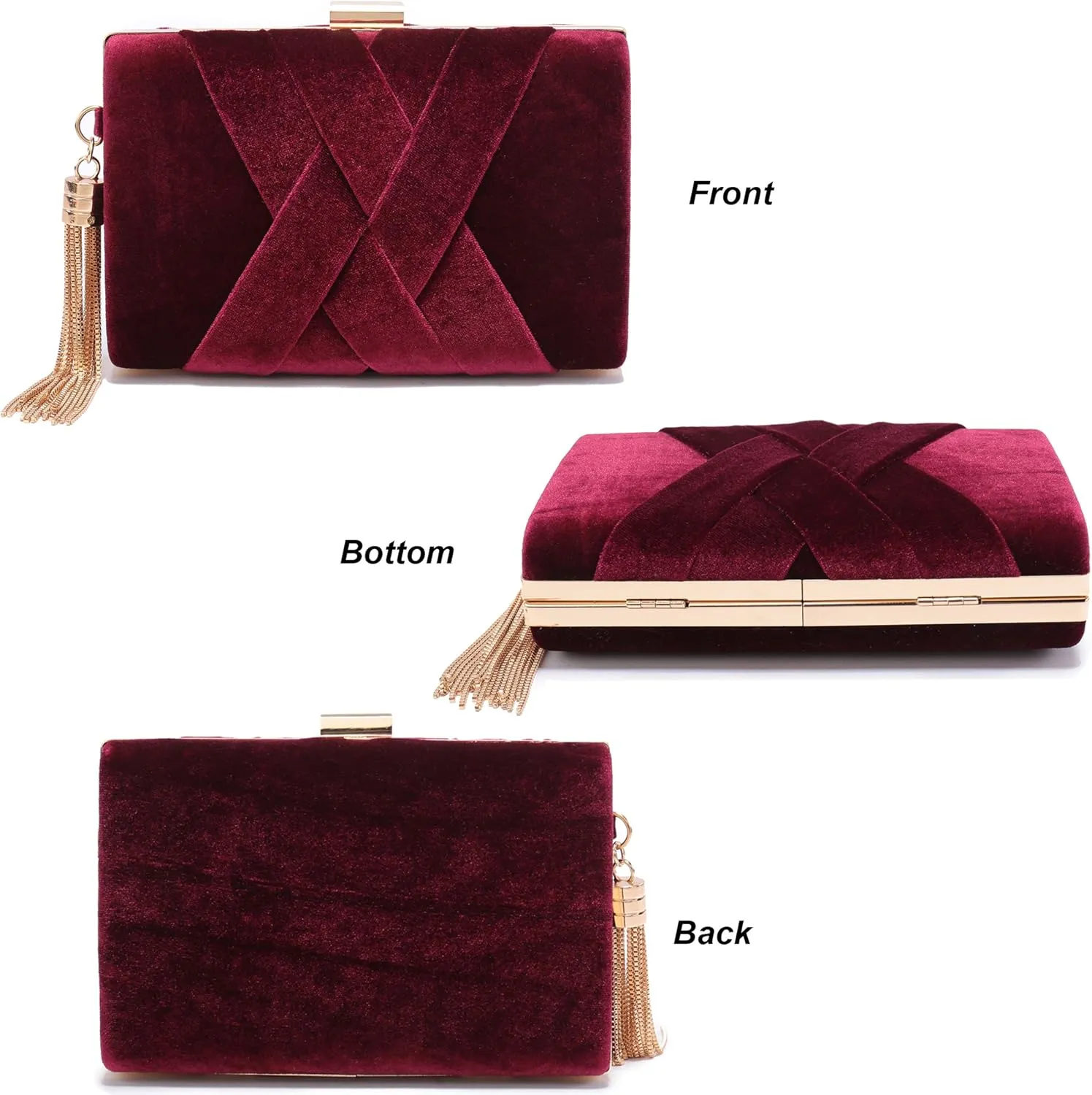 CARIEDO Women's Evening Handbag Clutch Bridal Purse for Wedding Prom Night Out Party