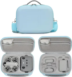 Carrying Case for DJI Neo-Portable PU Protective Storage Bag with YKK Zipper for DJI Neo Fly More Combo,RC-N3 Remote Controller, Neo Intelligent Flight Battery & Aceessories-Blue