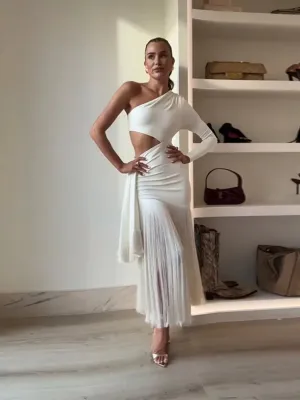 Cassie - Tasseled one shoulder dress