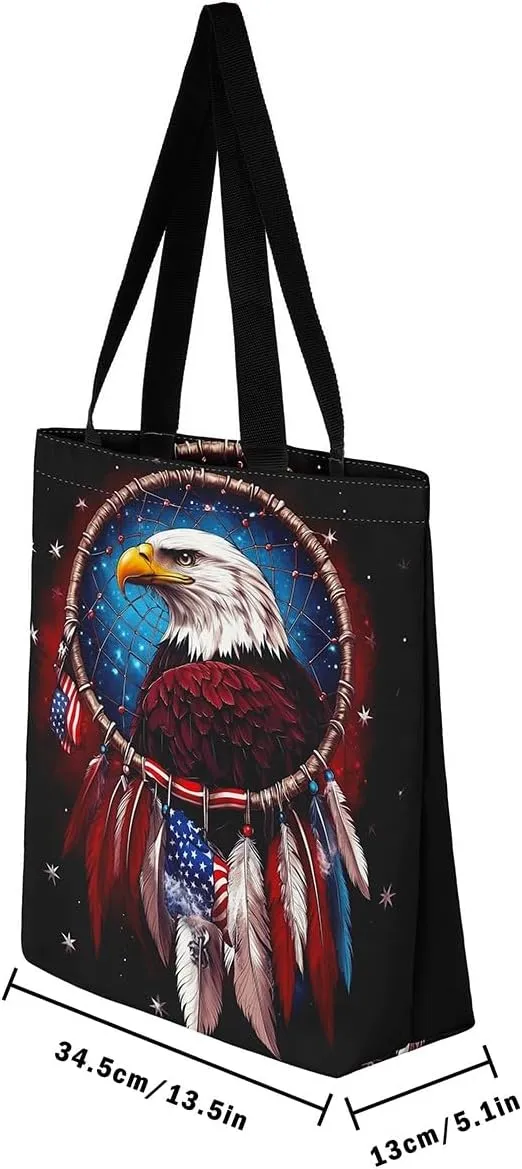 Castle Fairy Tropical African Wildlife Shoulder Handbags for Shopping Gym,Hunting Animal Canvas Tote Bag,Rustic Travel Bag