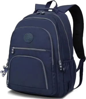 Casual Lightweight Travel Laptop Backpacks Water Resistant Large Nylon Backpack for Men Women Hiking Camping Cycling Packback Daypack, Fits 15.6 Inch Laptop and Notebook - Navy Blue