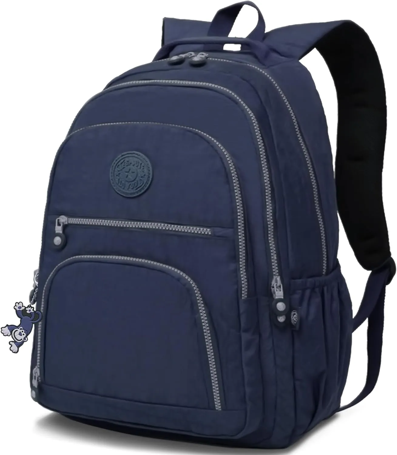 Casual Lightweight Travel Laptop Backpacks Water Resistant Large Nylon Backpack for Men Women Hiking Camping Cycling Packback Daypack, Fits 15.6 Inch Laptop and Notebook - Navy Blue