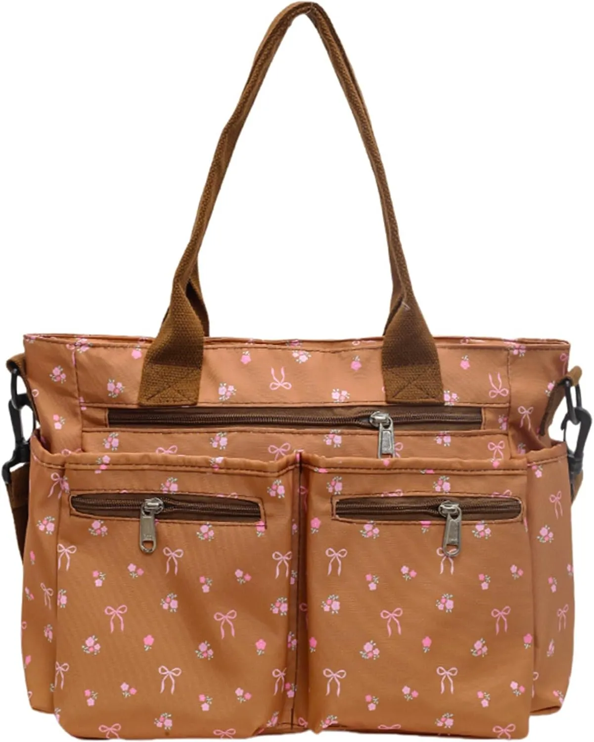 Casual Messenger Bag Floral Nylon Crossbody Bag Chic Shoulder Bag Travel Daypacks