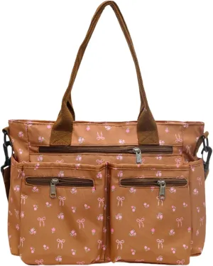 Casual Messenger Bag Floral Nylon Crossbody Bag Chic Shoulder Bag Travel Daypacks