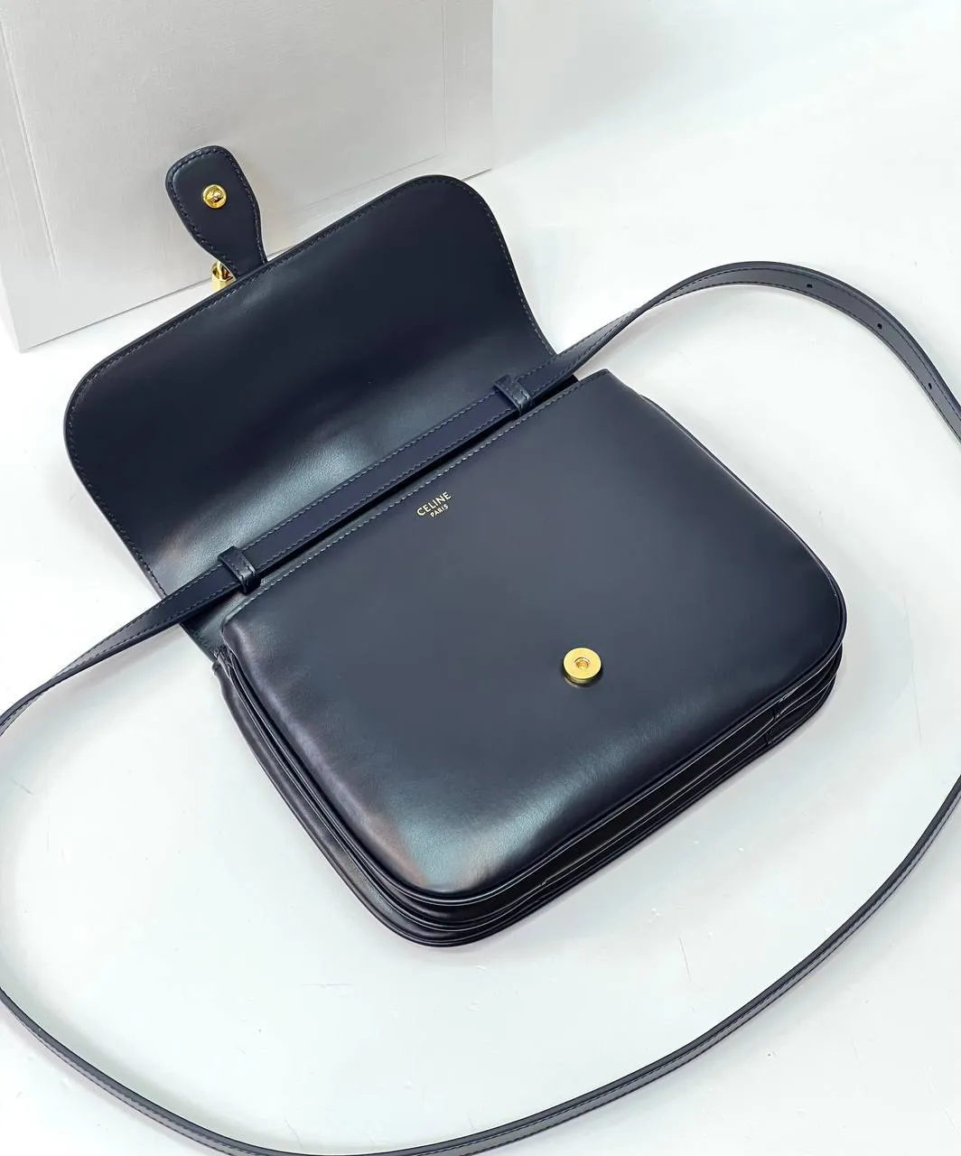 CELINE MEDIUM TABOU IN SMOOTH Blue Calfskin