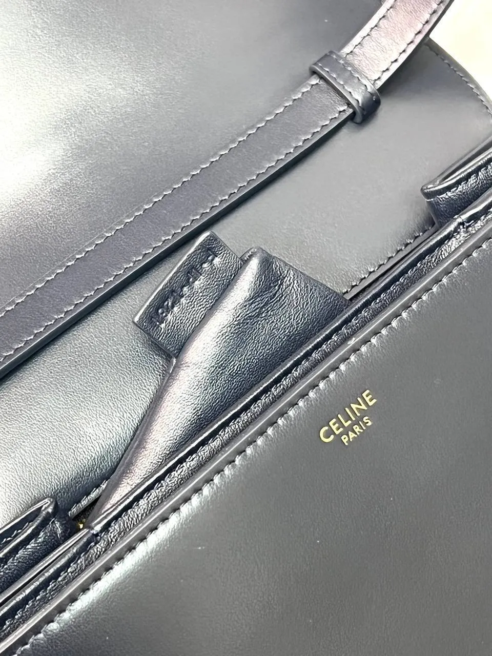 CELINE MEDIUM TABOU IN SMOOTH Blue Calfskin