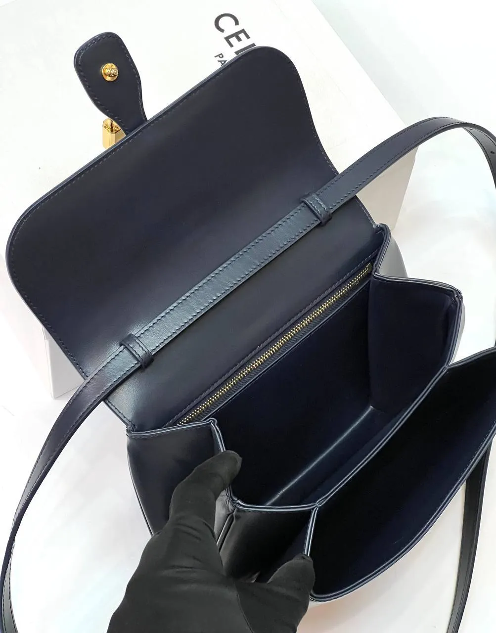 CELINE MEDIUM TABOU IN SMOOTH Blue Calfskin