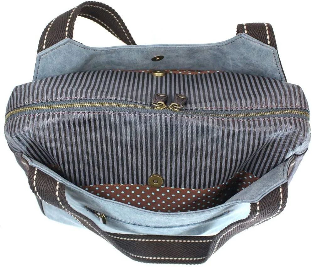 Chala Handbags Dust Rose Shoulder Purse Tote Bag with Key Fob/ Coin Purse