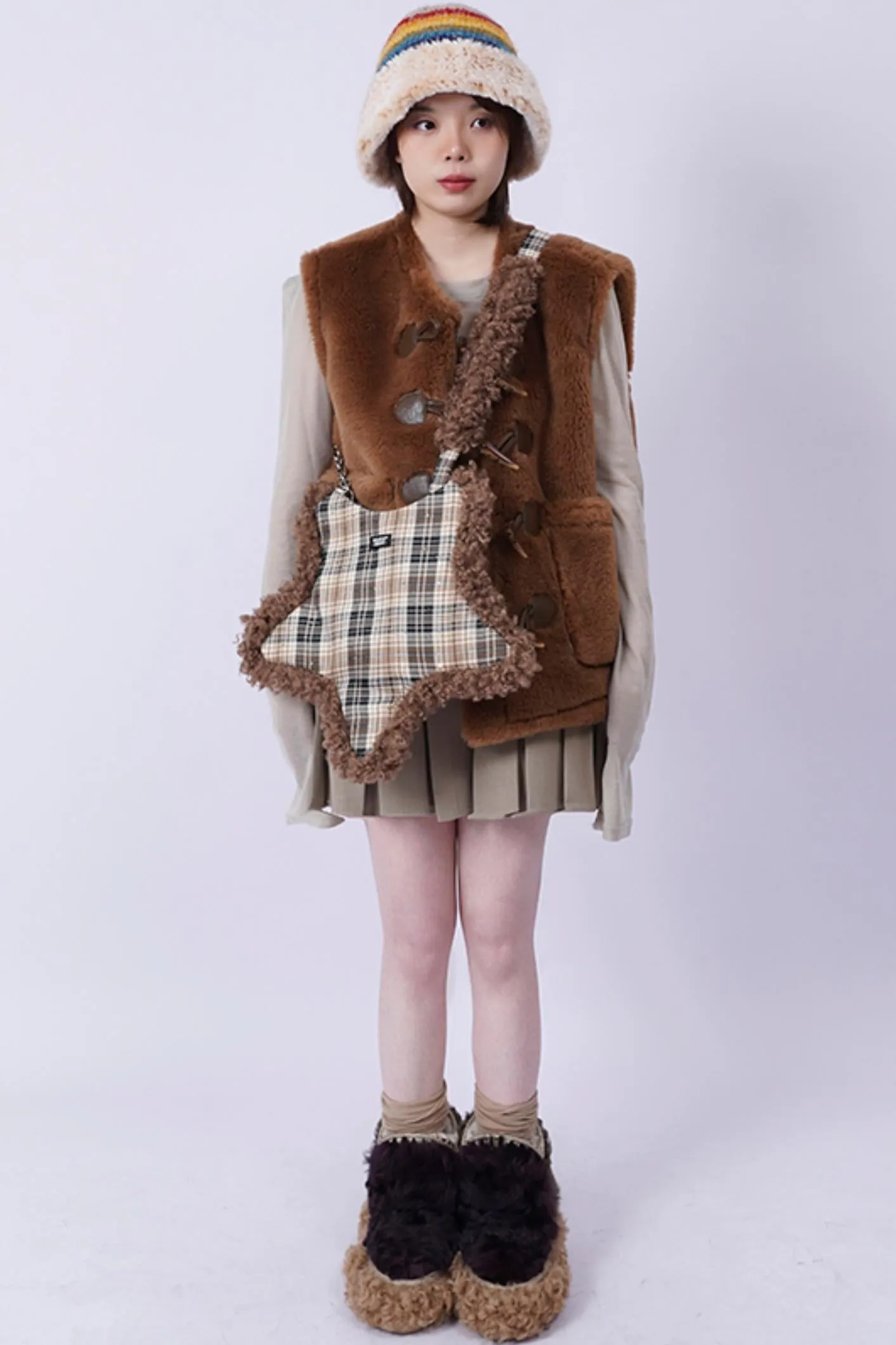 Check Fur Star Shoulder