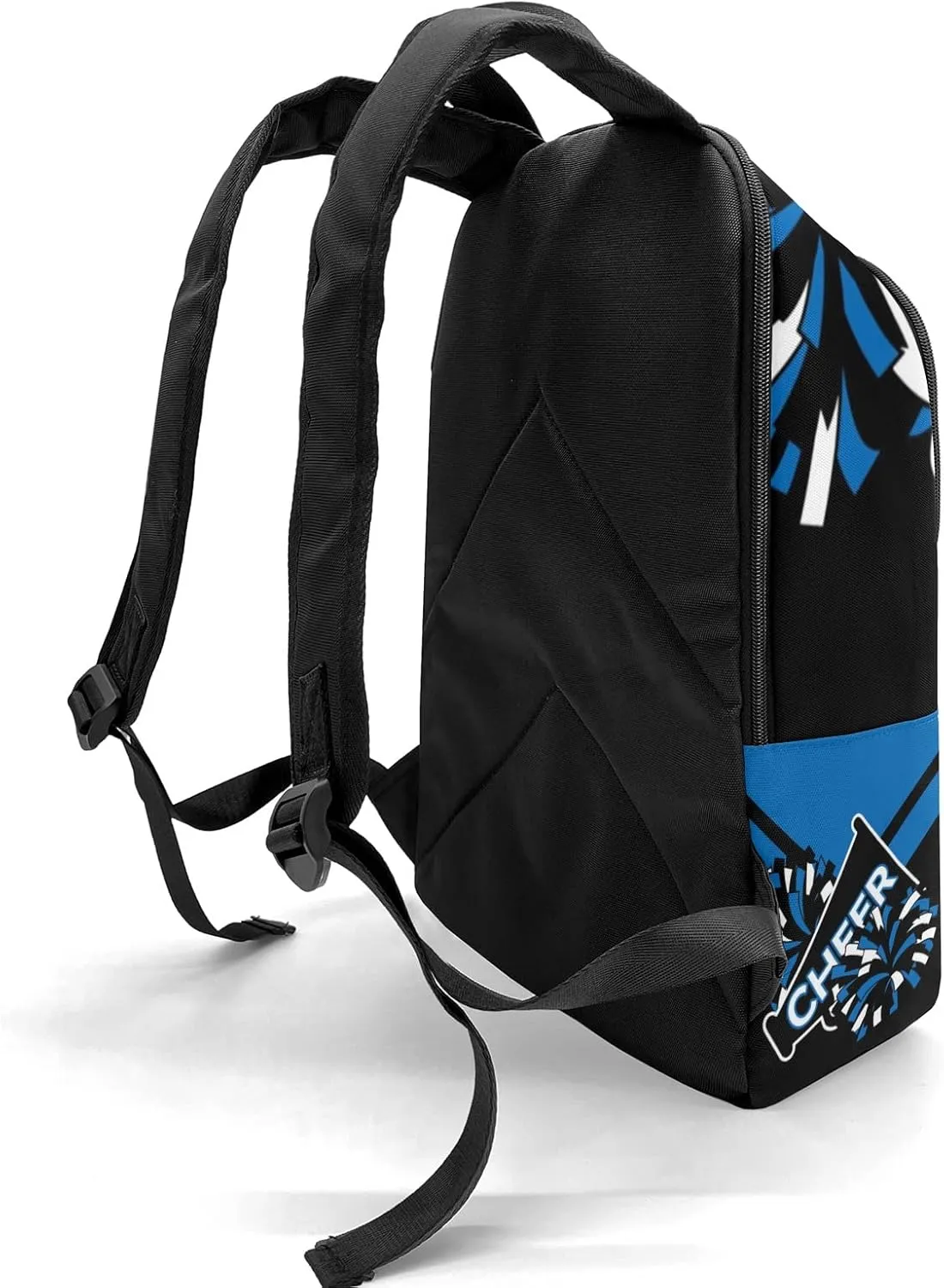 Cheerleader Blue Personalized Backpack for Teen Boys Girls,Custom Travel Backpack Bookbag Casual Bag Name Gift 11.8"(L) x 5.51"(W) x 17.72"(H)