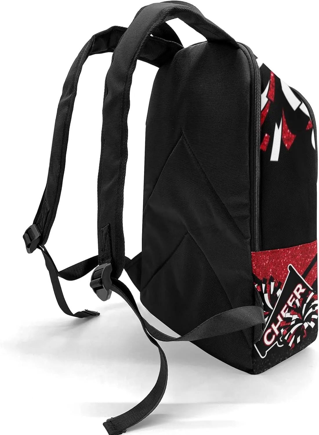 Cheerleader Red Personalized Backpack for Teen Boys Girls,Custom Travel Backpack Bookbag Casual Bag Name Gift 11.8"(L) x 5.51"(W) x 17.72"(H)