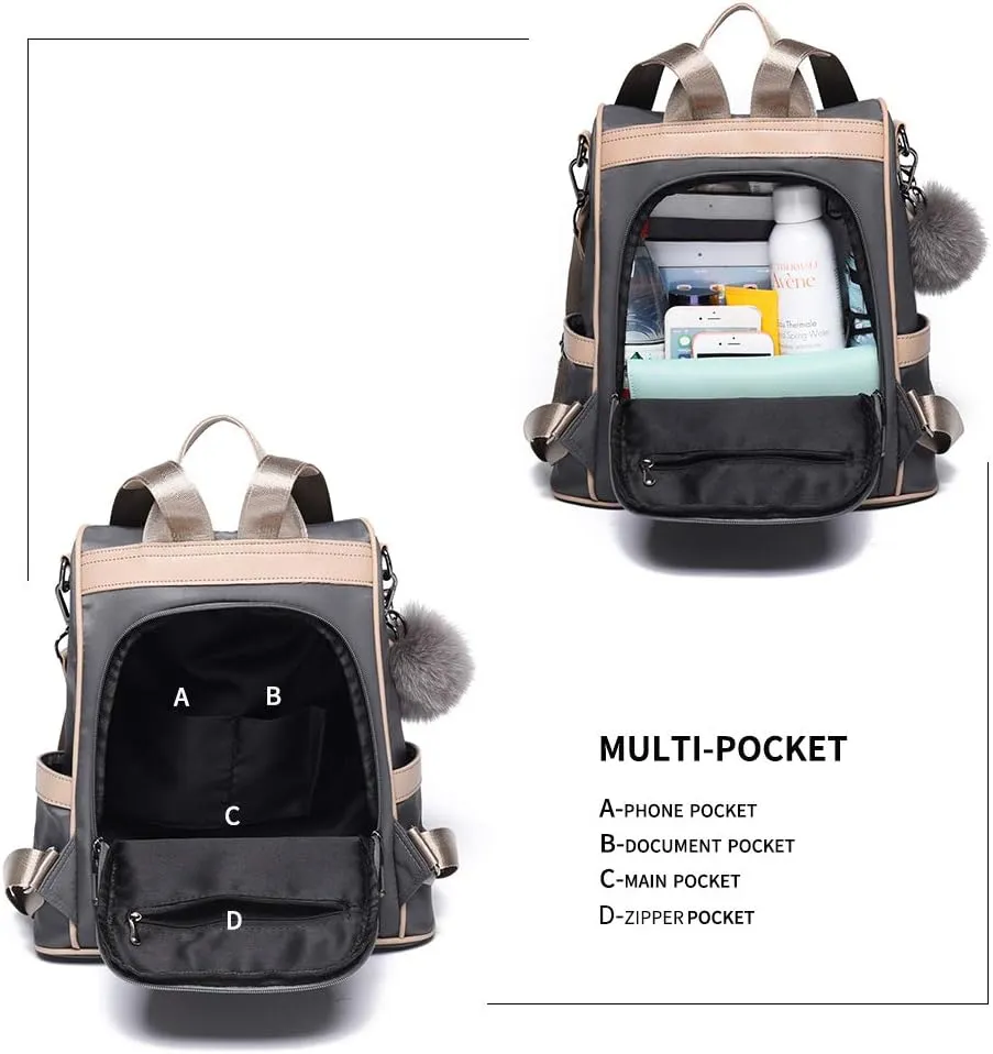 CHERUTY Women Backpack Purse Nylon Anti-theft Fashion Casual Lightweight Travel Shoulder Bag