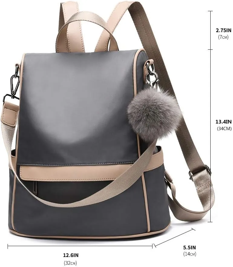 CHERUTY Women Backpack Purse Nylon Anti-theft Fashion Casual Lightweight Travel Shoulder Bag