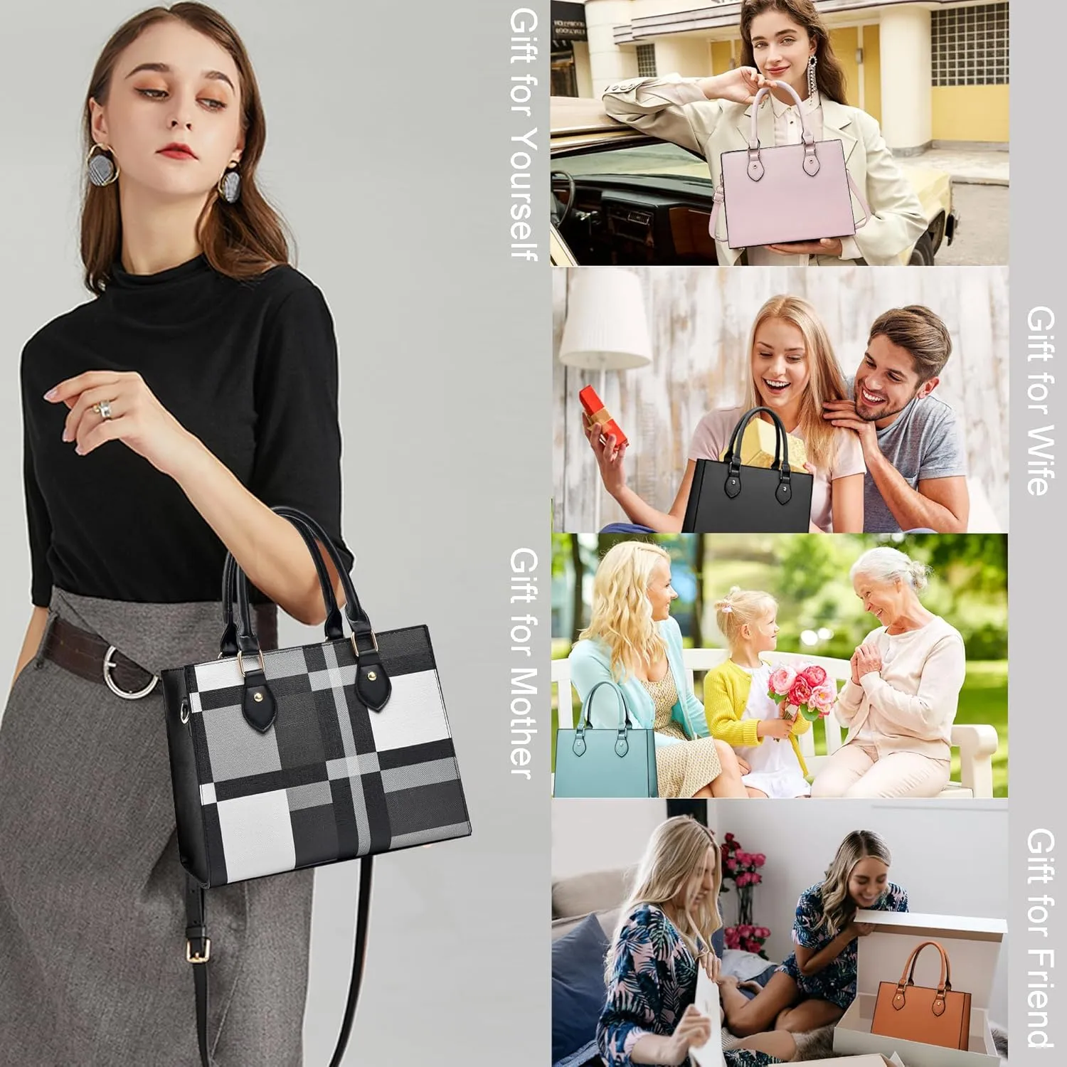 CHICAROUSAL Crossbody Purses and Handbags for Women PU Leather Tote Top Handle Satchel Shoulder Bags