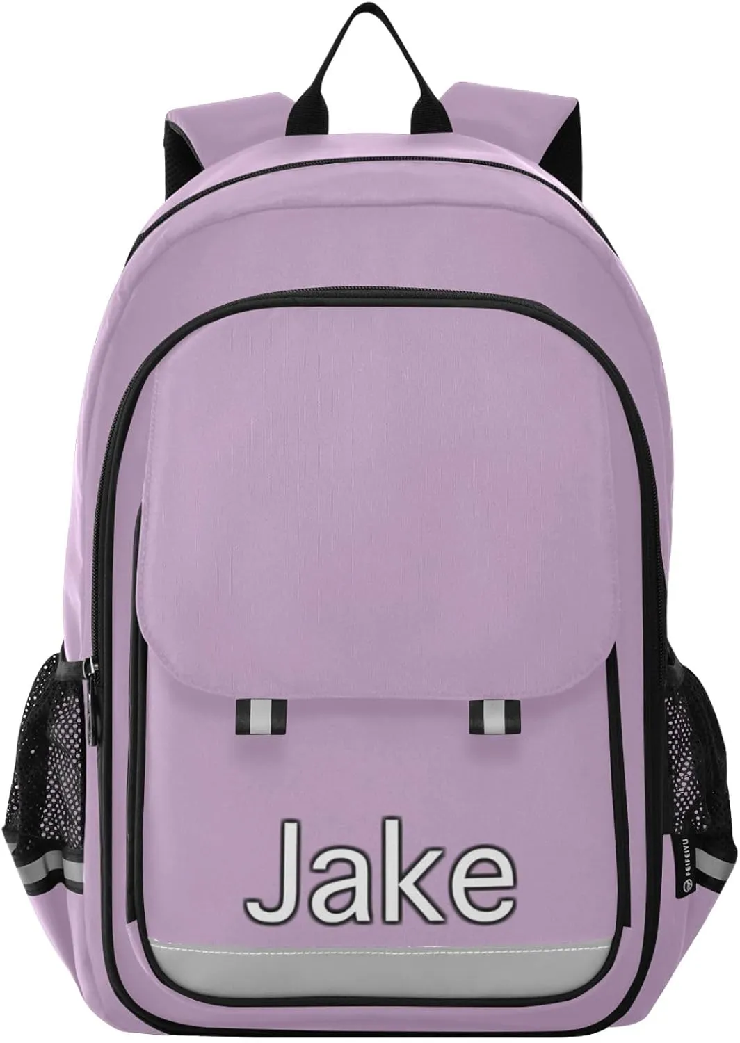 CHIFIGNO Lilac Personalized Backpack Kids, Custom Monogram Boys Backpack 10-12 Years Old Reflective Strips, Adjustable Straps