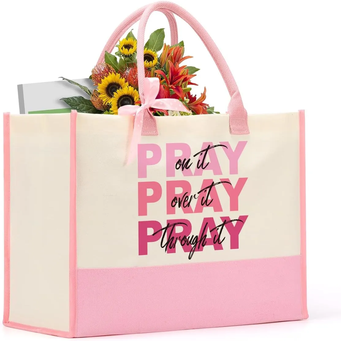 Christian Gifts for Women, Inspirational Religious Birthday Christmas Canvas Tote bag for Women, Work Beach Grocery Bag