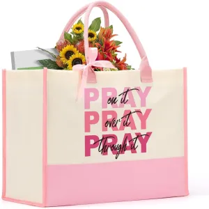 Christian Gifts for Women, Inspirational Religious Birthday Christmas Canvas Tote bag for Women, Work Beach Grocery Bag