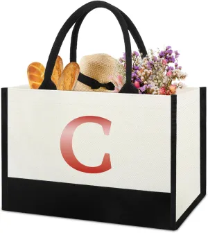 Christmas Gifts Ideas Bag For Women, Tote Bag Gift For Nursing College Medical Teacher Bag Gifts Bulk, Present for Engineering Med Nurses Woman-Letter C