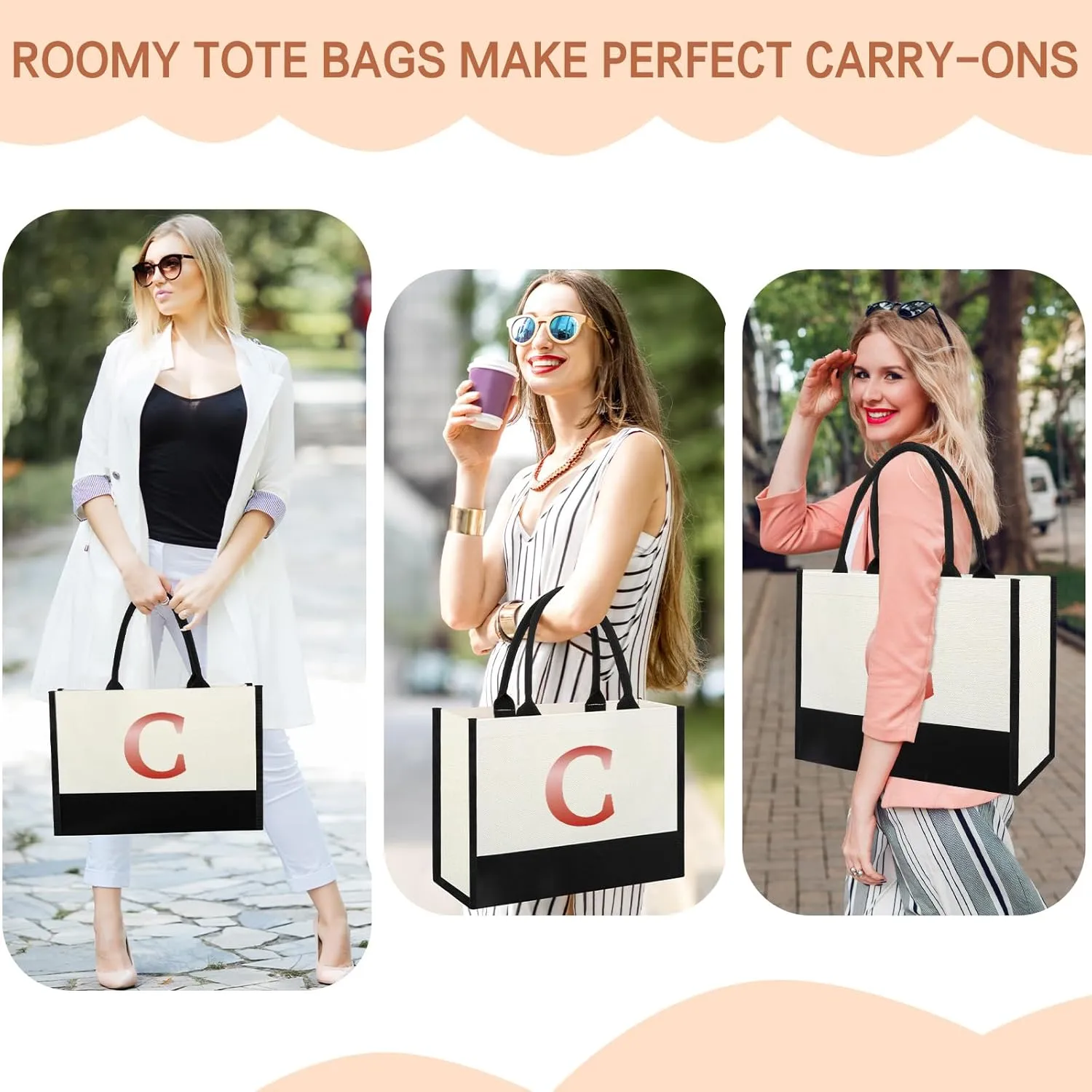Christmas Gifts Ideas Bag For Women, Tote Bag Gift For Nursing College Medical Teacher Bag Gifts Bulk, Present for Engineering Med Nurses Woman-Letter C