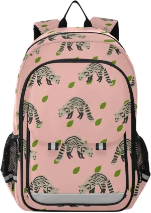 Civet Cat Kids Backpack for Girls Boys Lightweight Elementary School Bag Students Casual Daypack