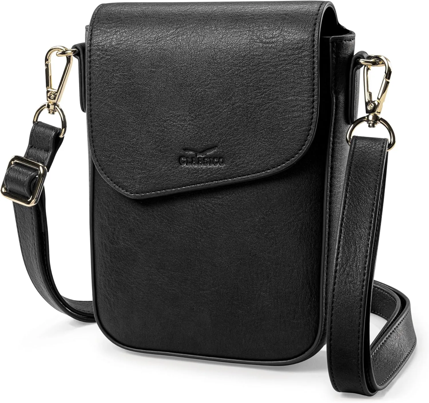 Claasico Crossbody Bag for Women, RFID Phone Purse, Card Slots Coin Pocket w/strap, Phone Holder PU Leather Crossbody Purse