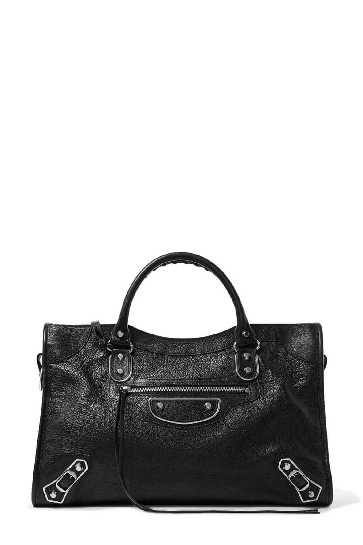Classic City M Metallic Edge Black with Silver Hardware