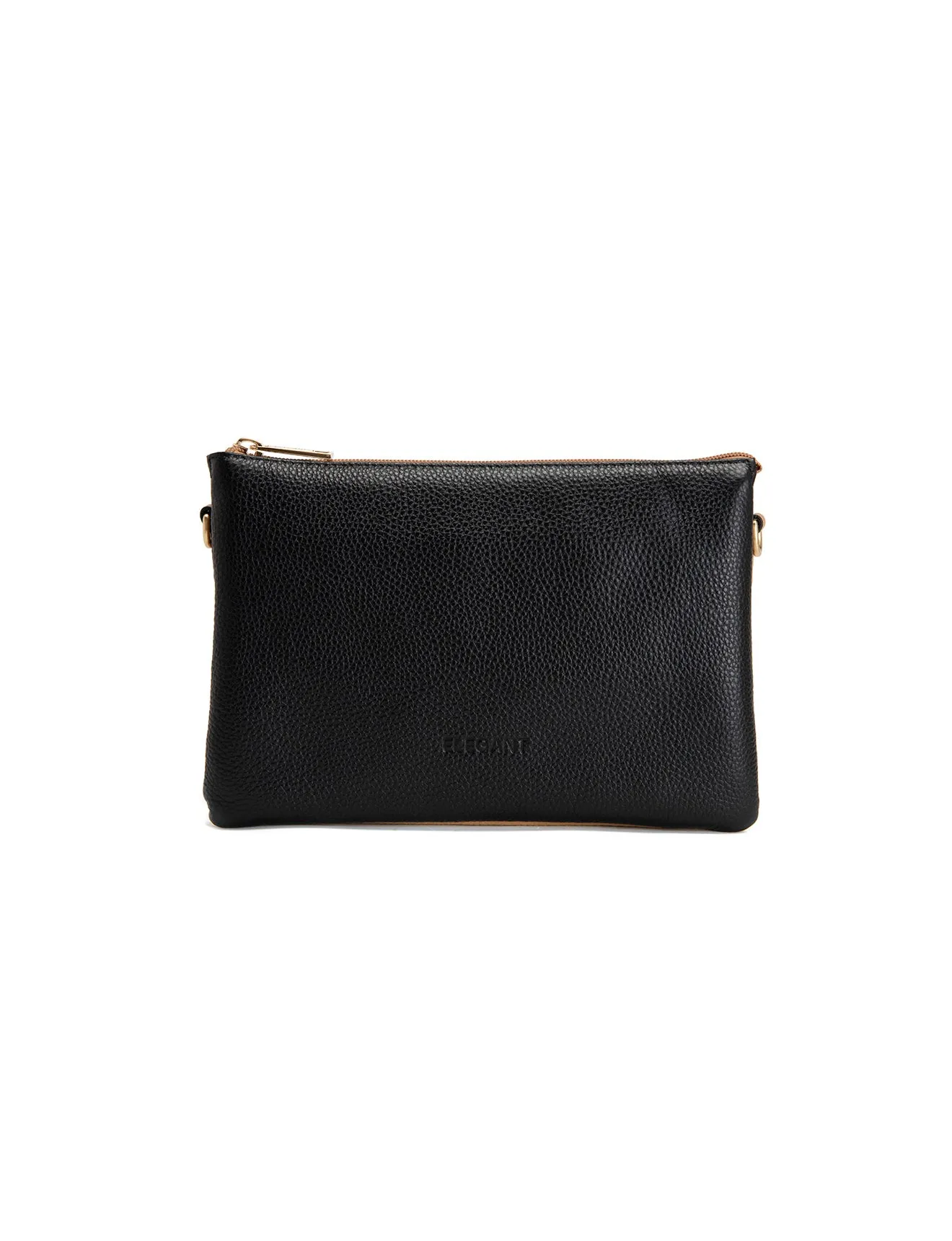 CLEO TRIPLE COMPARTMENT LEATHER XBODY BAG - E1-0841-BLK/CAM