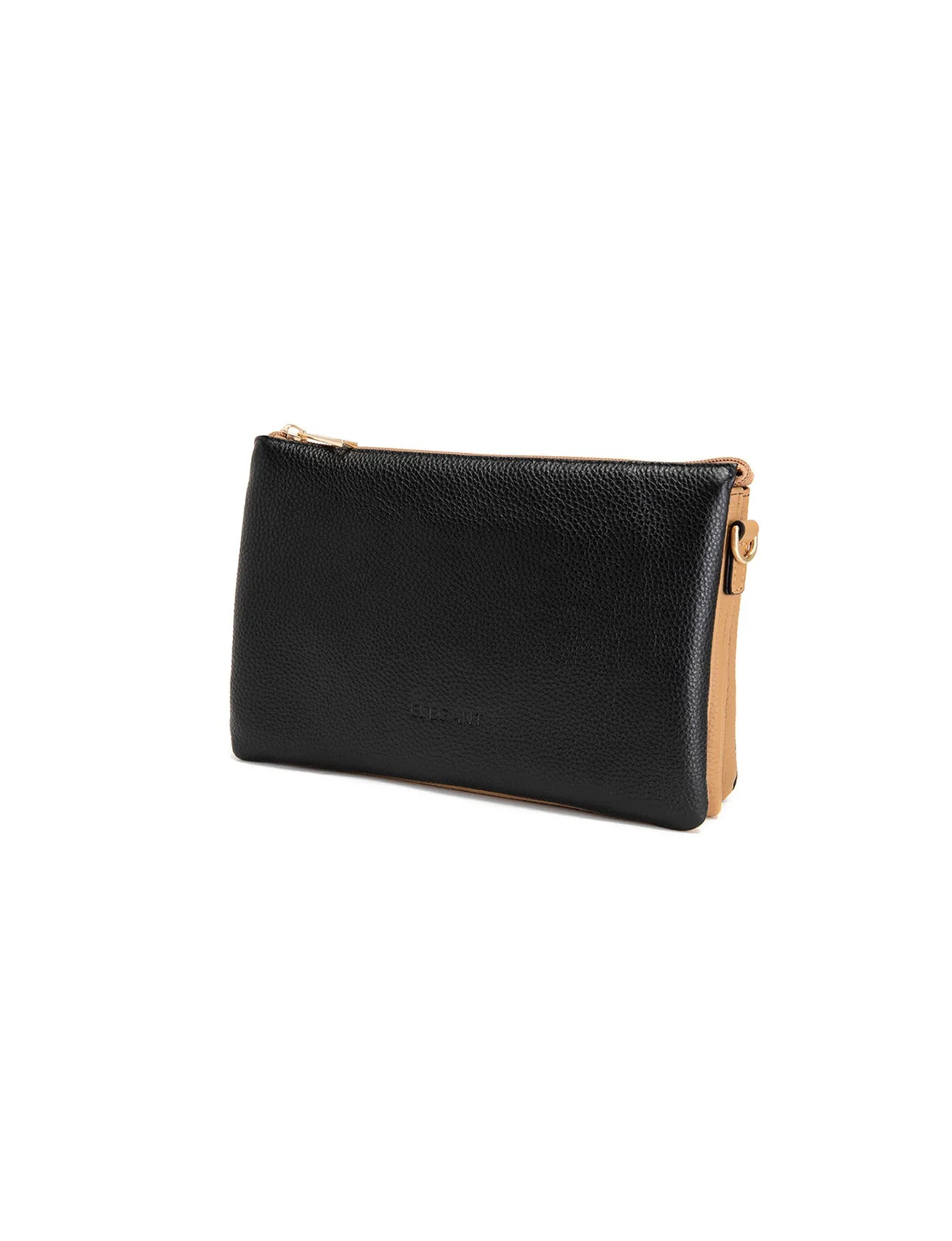 CLEO TRIPLE COMPARTMENT LEATHER XBODY BAG - E1-0841-BLK/CAM