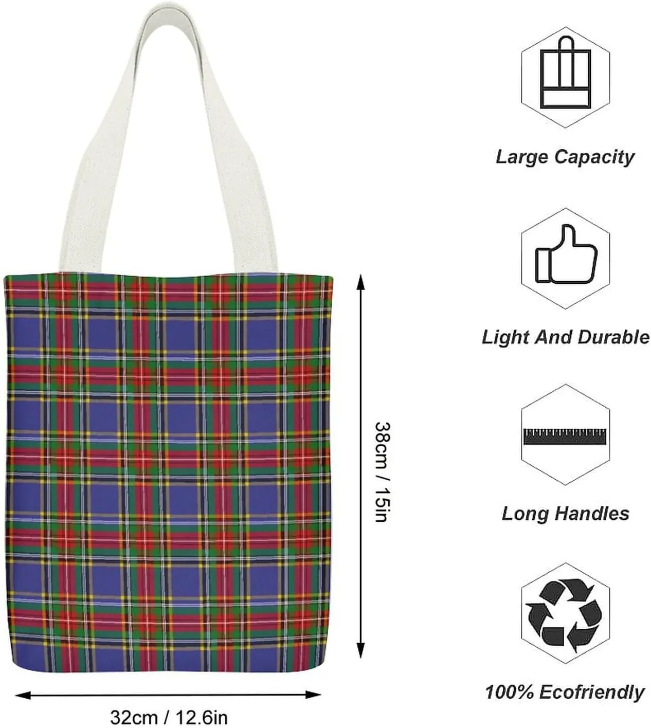 Clergy Blue Black White Large Capacity Canvas Tote Bag with Pockets Inside Unisex
