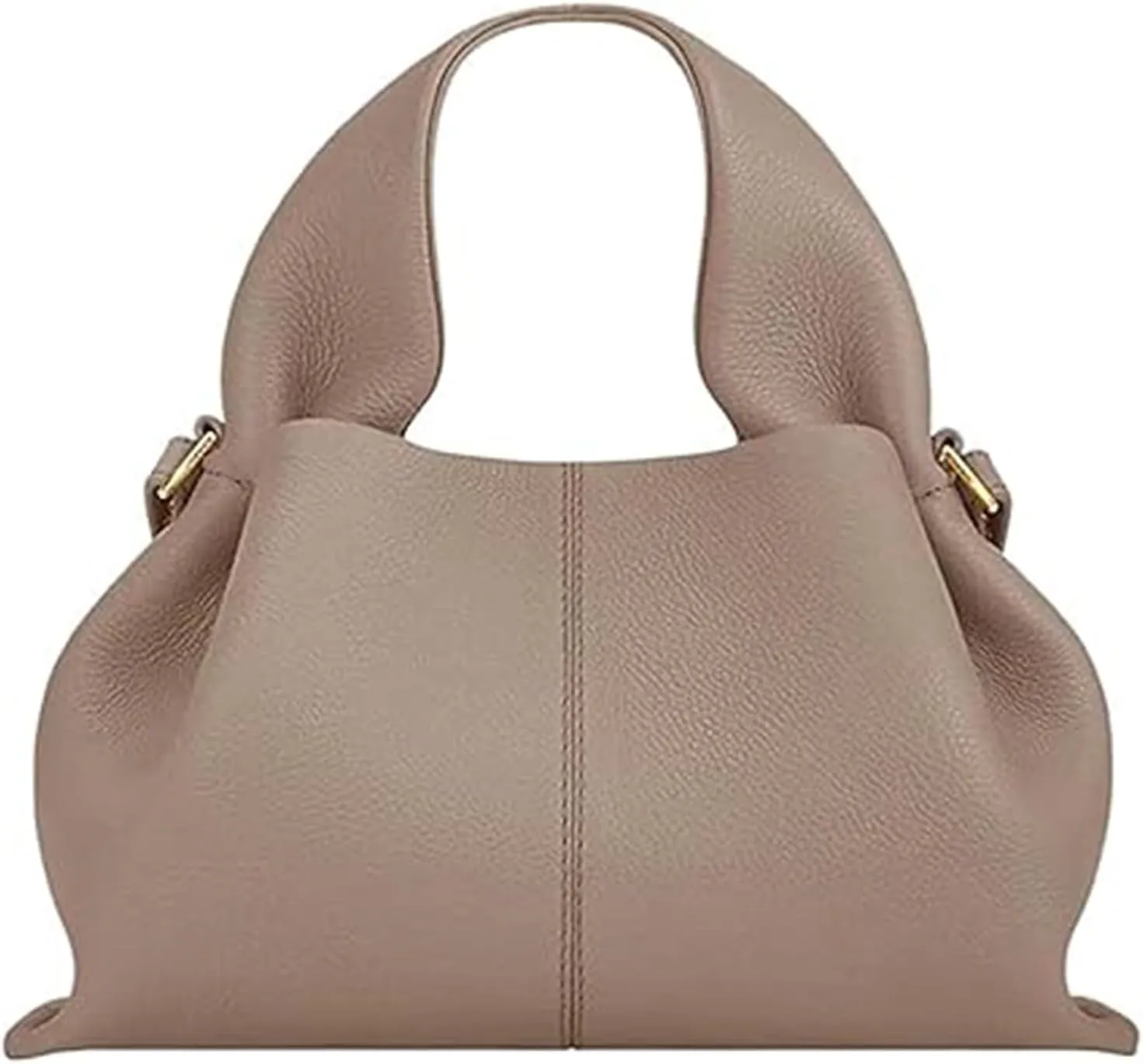 Cloud Pouch Bag Portable Shoulder Bag Leather Dumpling Clutch Bag,Detachable Shoulder Strap Hobo Bag