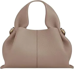 Cloud Pouch Bag Portable Shoulder Bag Leather Dumpling Clutch Bag,Detachable Shoulder Strap Hobo Bag
