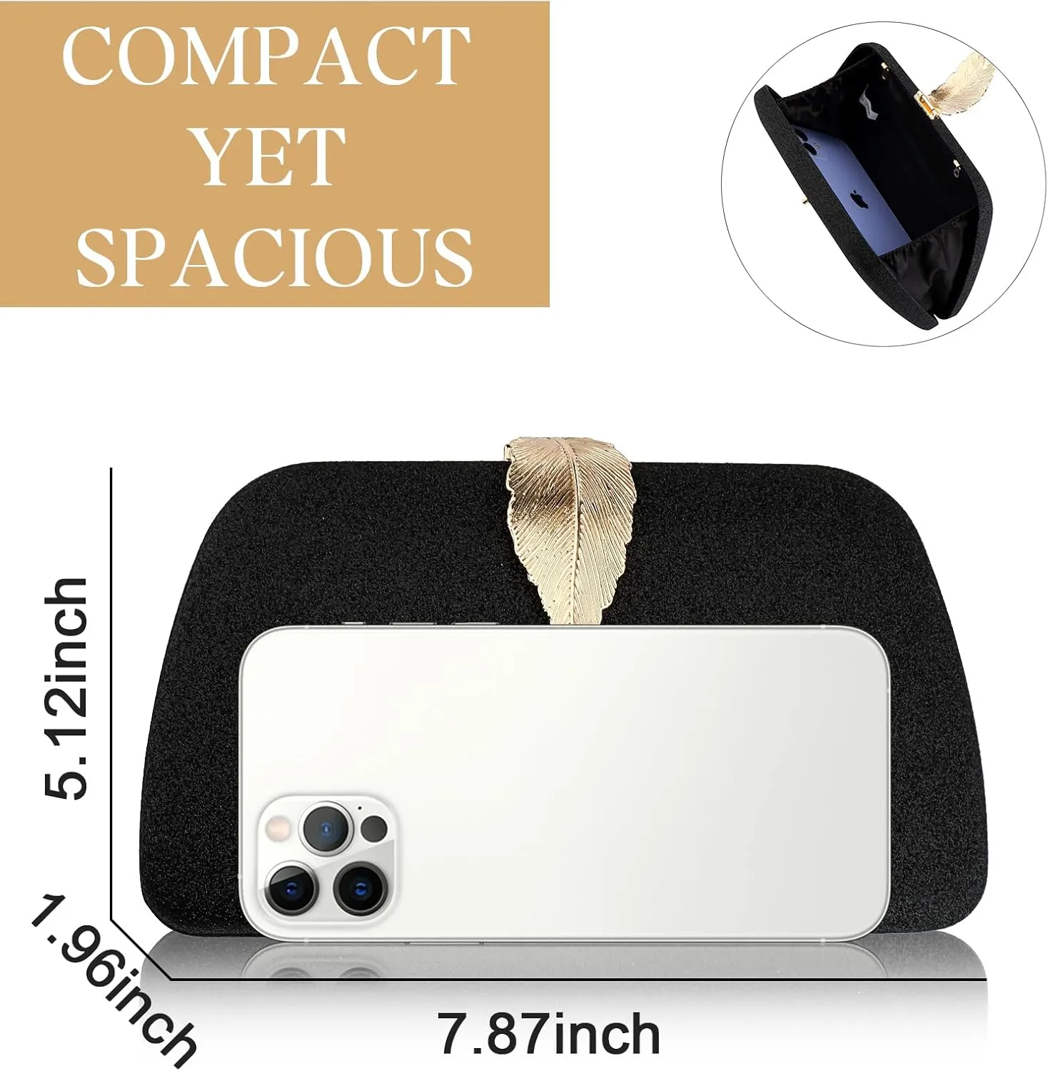 Clutch Purses for Women Evening Bag with Detachable Chain Small Sparkly Handbags for Party Wedding Evening Dress