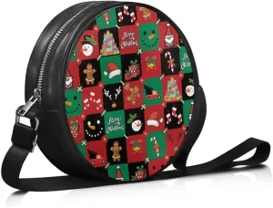 Coldinair Dog Paw Shoulder Bag for Women Leather Crossbody Shoulder Handbags Circle Crossbody Purse Small Tote Satchel