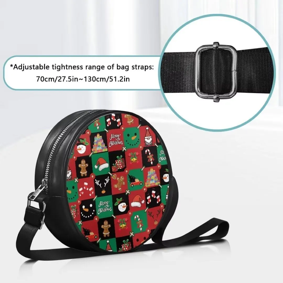 Coldinair Dog Paw Shoulder Bag for Women Leather Crossbody Shoulder Handbags Circle Crossbody Purse Small Tote Satchel