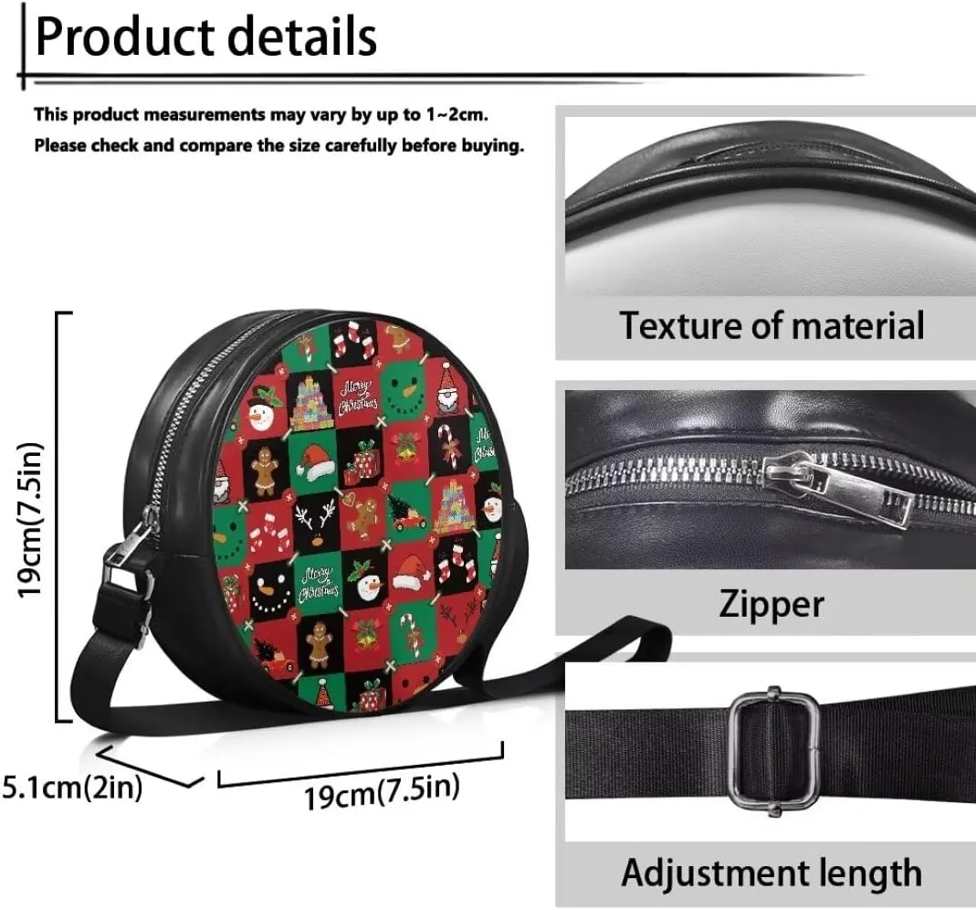 Coldinair Dog Paw Shoulder Bag for Women Leather Crossbody Shoulder Handbags Circle Crossbody Purse Small Tote Satchel