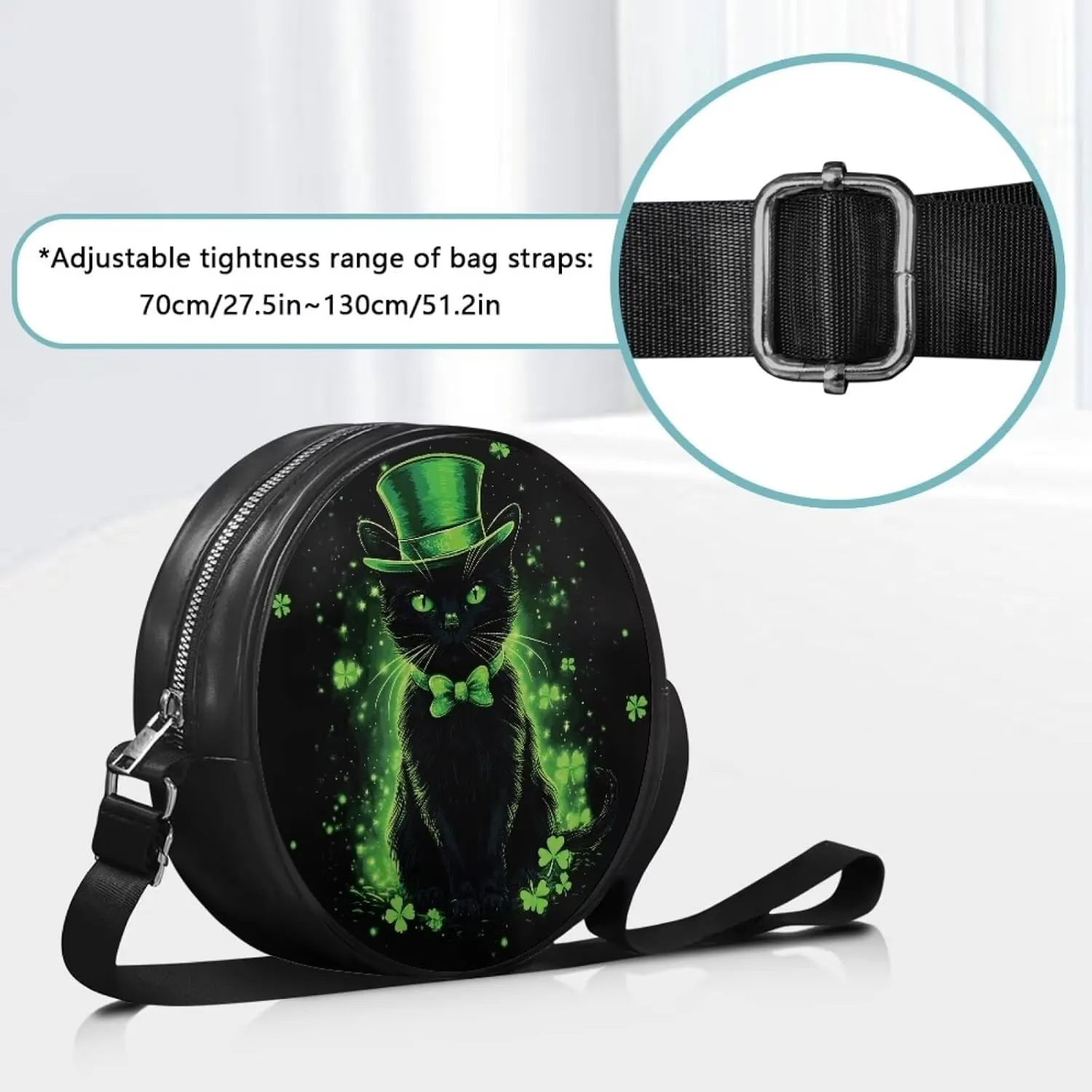 Coldinair Dog Paw Shoulder Bag for Women Leather Crossbody Shoulder Handbags Circle Crossbody Purse Small Tote Satchel