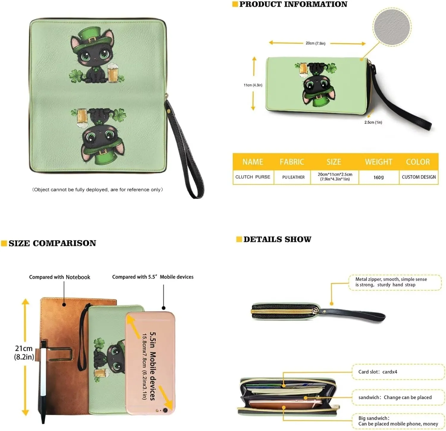 Coldinair St.Patrick's Day PU Leather Hobo Crossbody Bag Purse Ladies Wallet Set Shoulder Bag Hobo Bag Purse