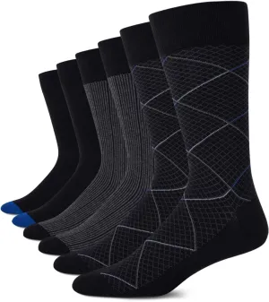 Cole Haan Men's Cotton Blend Crew Dress Socks (6 Pairs)